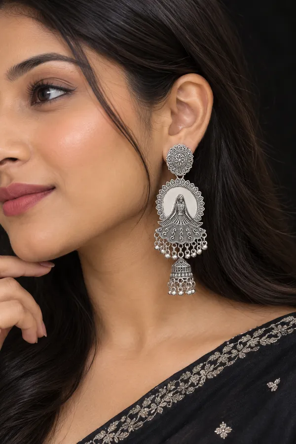 Oxidised_Silver_Brass_Chandbali_Mirror_Ghungroo_Jhumka_Earrings_For_Women