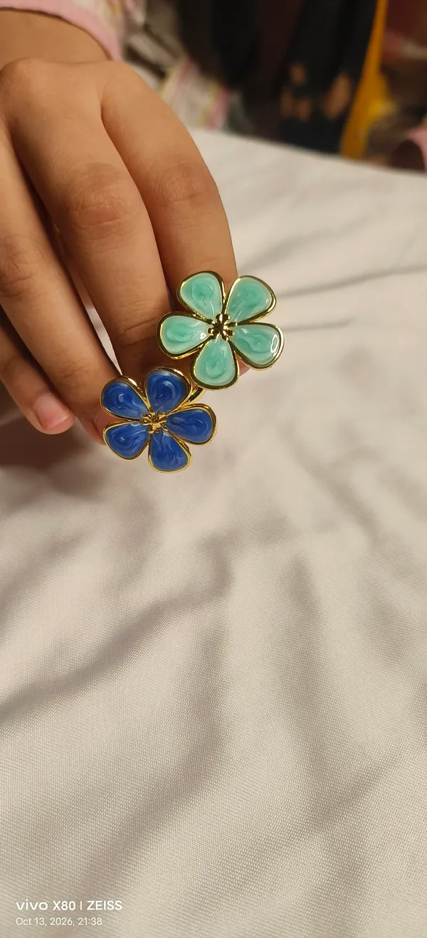Blue_&_Mint_Green_Stainless_Steel_Enamel_Floral_Adjustable_Ring_Set_For_Women_Pack_of_2