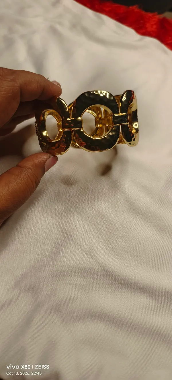 Gold_Copper_Chain-Link_Statement_Cuff_Bracelet_For_Women