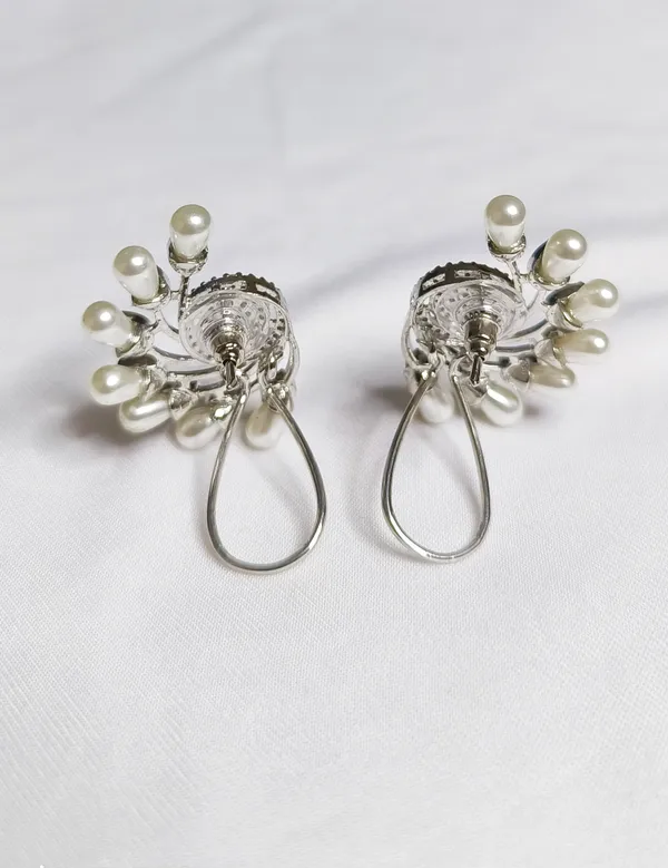 Silver_Alloy_Swirl_Floral_Pearl_Cubic_Zirconia_Stud_Earrings_For_Women