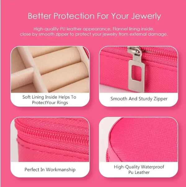 Pu_Leather_Travel_Pink_Zipper_Mini_Jewellery_Organiser_Box