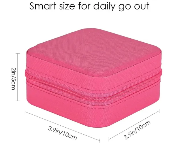 Pu_Leather_Travel_Pink_Zipper_Mini_Jewellery_Organiser_Box