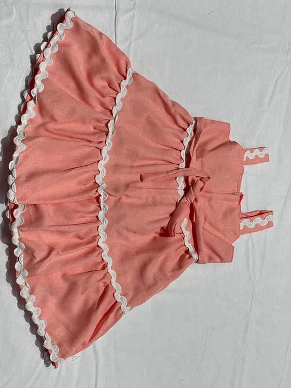 Peach_Satin_Gathered_Frock_For_Baby_Girls