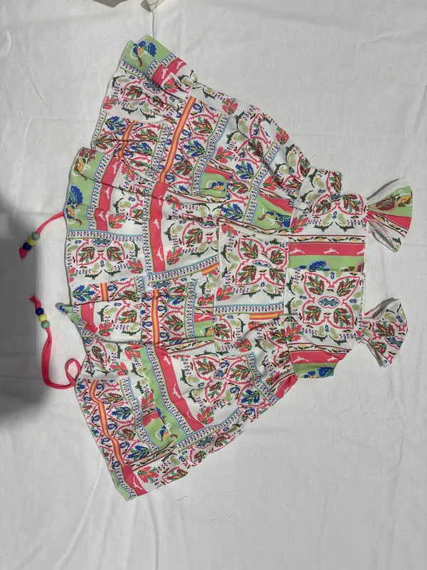 Multicolor_Printed_Flared_Dress_With_Drawstring_Waist_for_Girls