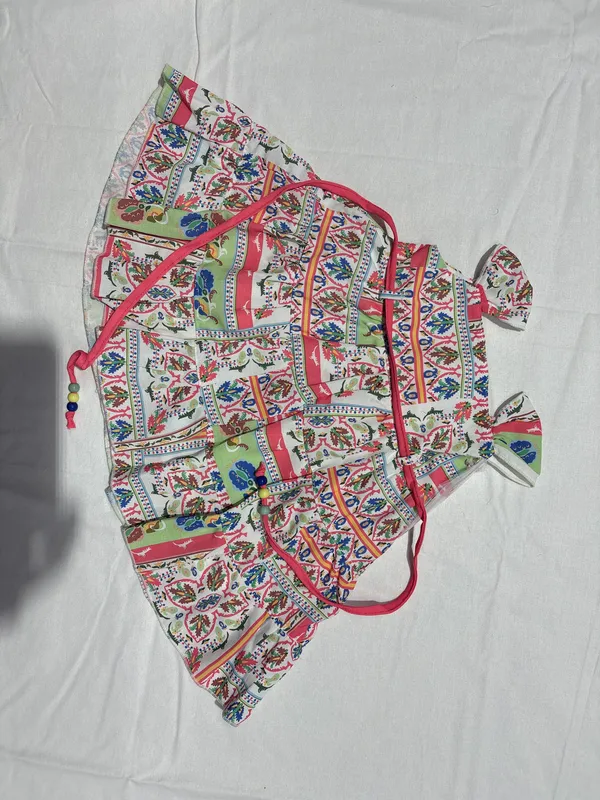 Multicolor_Printed_Flared_Dress_With_Drawstring_Waist_for_Girls