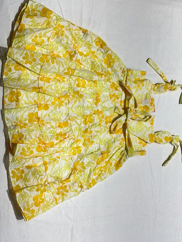 Yellow_Floral_Print_Flared_Dress_for_Girls