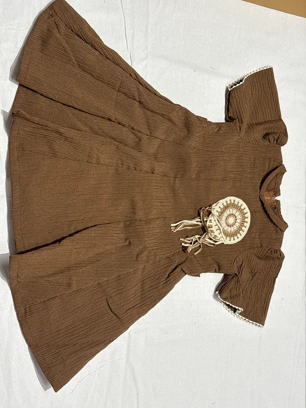 Brown_Textured_Fit_And_Flare_Dress_for_Women