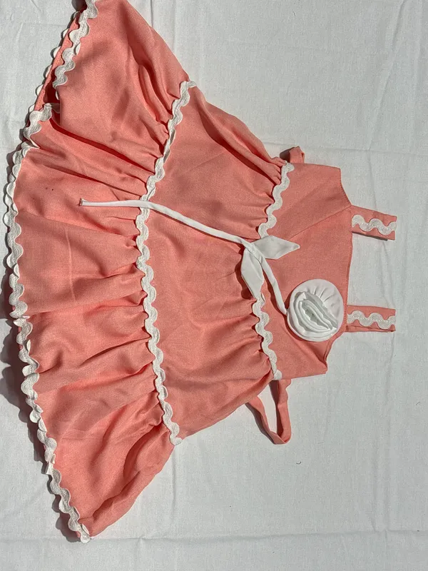 Peach_Satin_Gathered_Frock_For_Baby_Girls