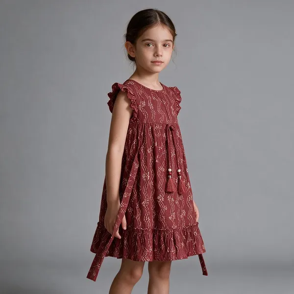 Red_Printed_A_Line_Dress_For_Girls