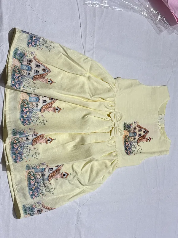 Yellow_Printed_Gathered_Frock_for_Girls