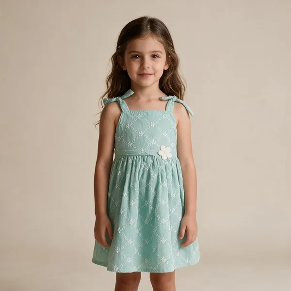 Mint_Green_Cotton_Floral_Flared_Dress_For_Girls