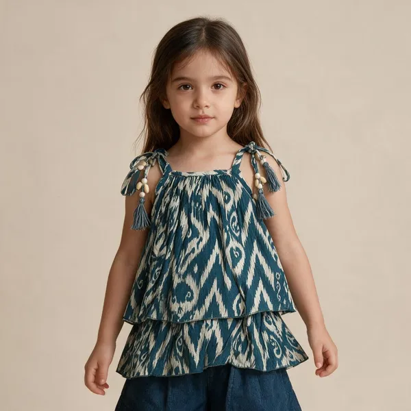 Teal_Printed_Tie-Up_Crop_Top_For_Women