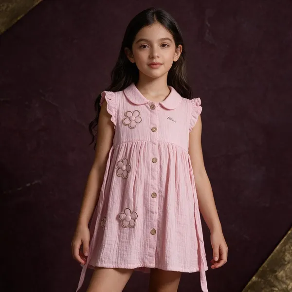 Pink_Cotton_A-Line_Dress_For_Girls
