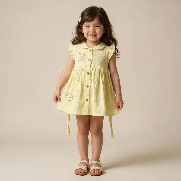 Yellow_Floral_Flared_Dress_For_Girls