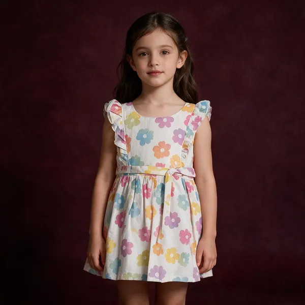 White_Floral_Print_Sleeveless_Frock_For_Girls