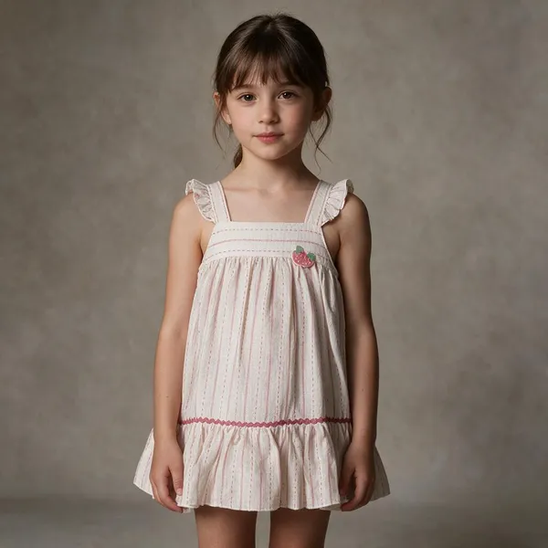 Cream_Striped_Ruffle_Dress_For_Baby_Girls