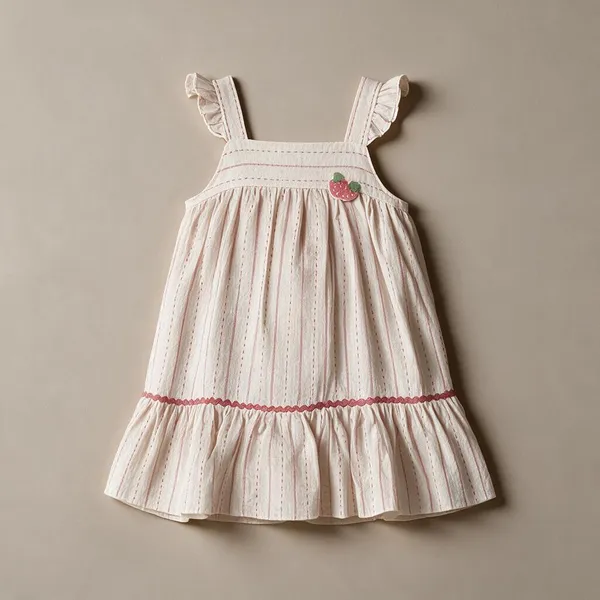 Cream_Striped_Ruffle_Dress_For_Baby_Girls