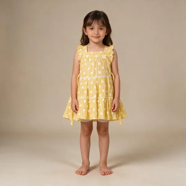 Yellow_Polka_Dot_Frock_Dress_For_Girls
