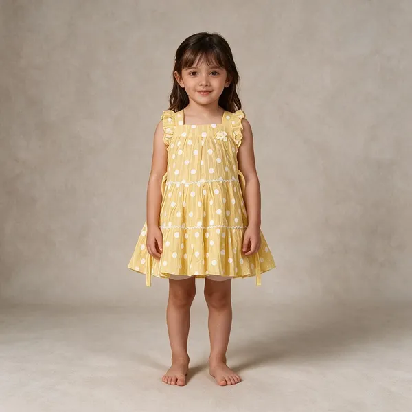Yellow_Polka_Dot_Frock_Dress_For_Girls