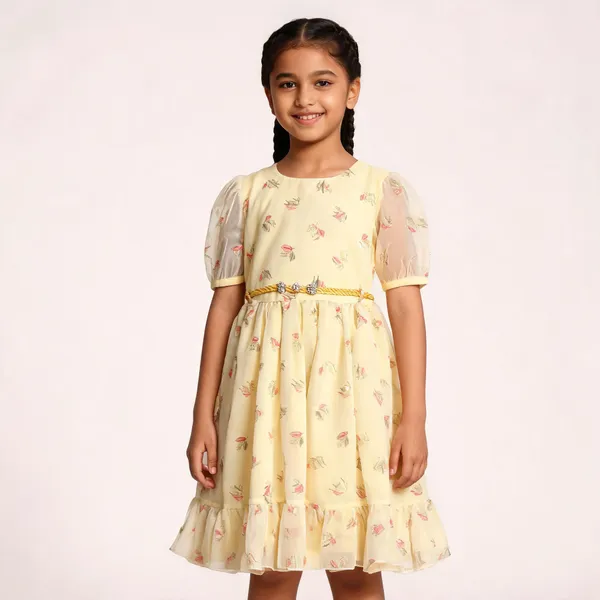 Yellow_Organza_Floral_Fit_And_Flare_Dress_For_Girls