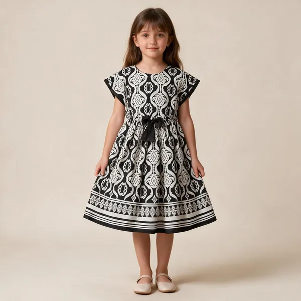 Black_Printed_Fit_And_Flare_Dress_For_Girls