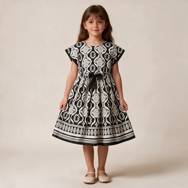 Black_Printed_Fit_And_Flare_Dress_For_Girls