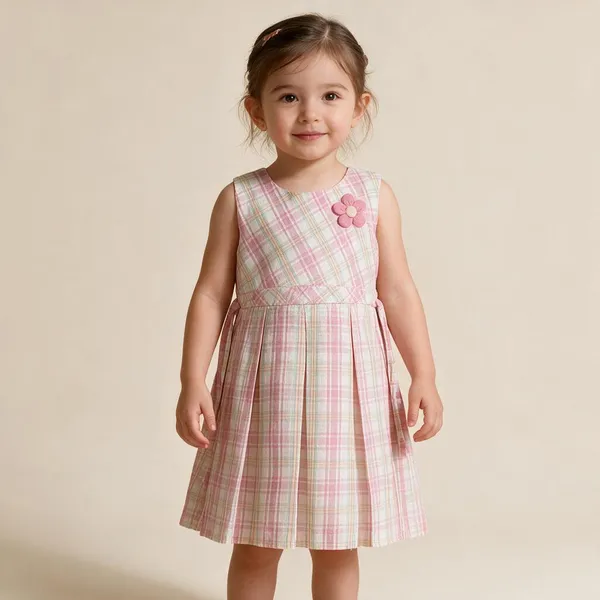 Pink_Checked_Flared_Dress_For_Baby_Girls