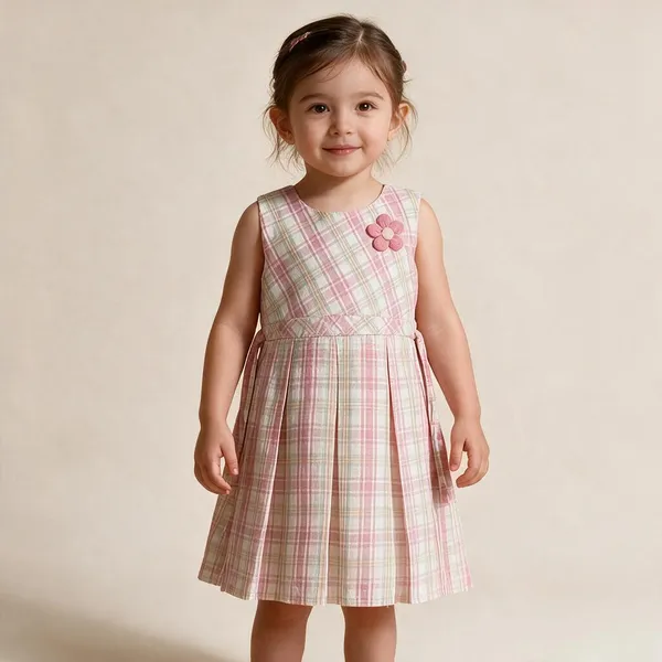 Pink_Checked_Flared_Dress_For_Baby_Girls