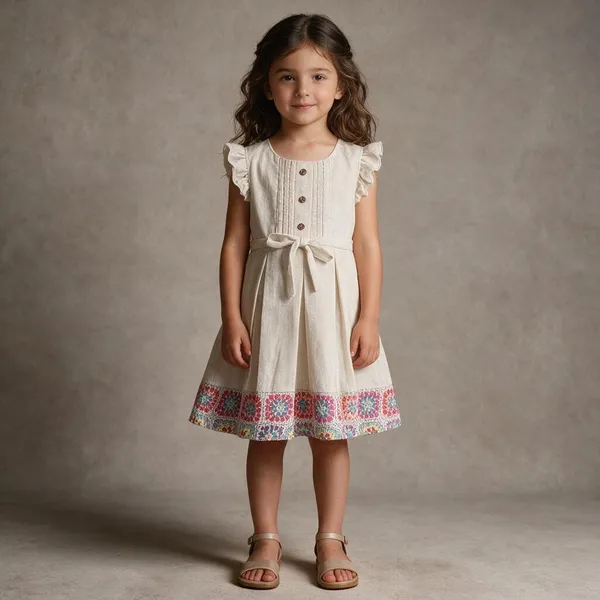 White_Woven_Sleeveless_Frock_For_Girls