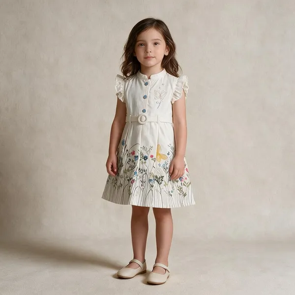 White_Floral_Print_Ruffle_Dress_For_Baby_Girls