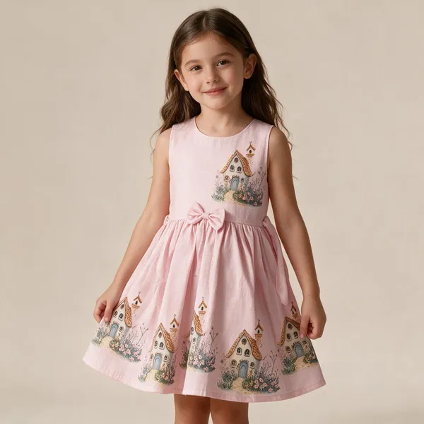 Pink_Printed_Fit_And_Flare_Dress_For_Girls