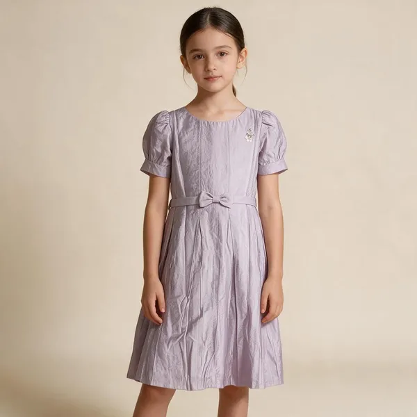 Grey_Short_Sleeve_Fit_And_Flare_Dress_For_Women