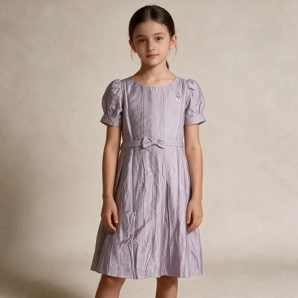 Grey_Short_Sleeve_Fit_And_Flare_Dress_For_Women