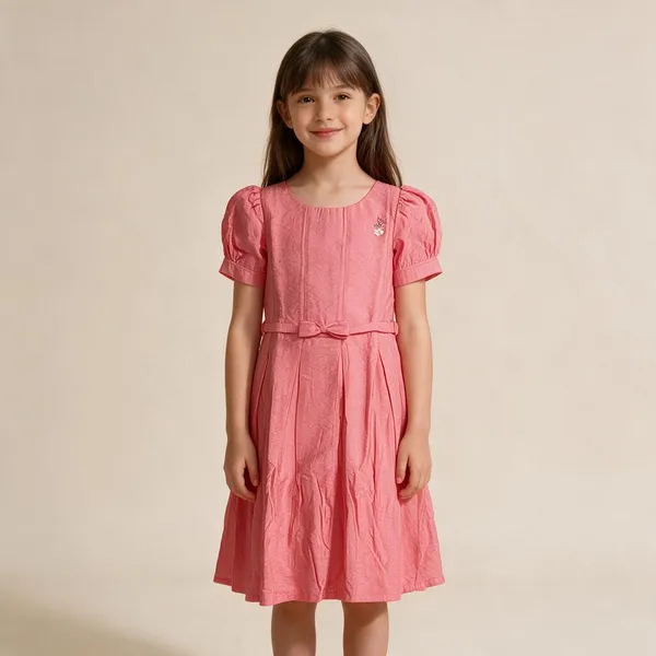 Pink_Woven_Fit_And_Flare_Dress_For_Girls