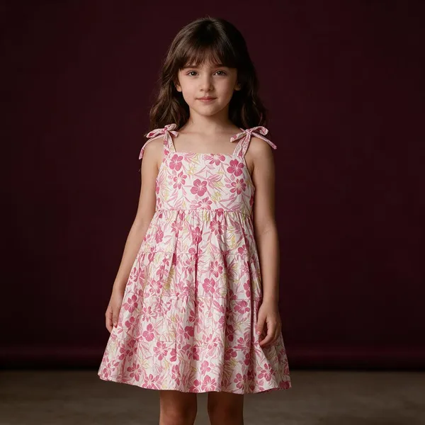 Pink_Floral_Print_Sleeveless_Dress_For_Girls