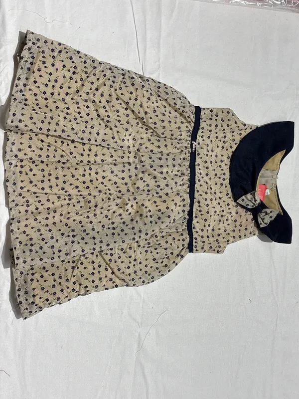 Beige_Floral_Print_Flared_Dress_for_Girls