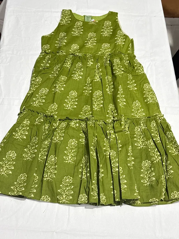 Green_Printed_Tiered_Dress_for_Girls