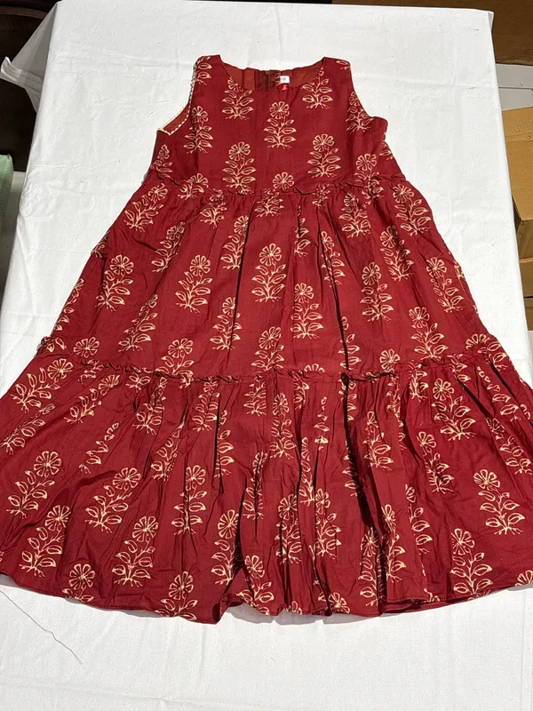 Maroon_Floral_Print_Sleeveless_Dress_for_Girls