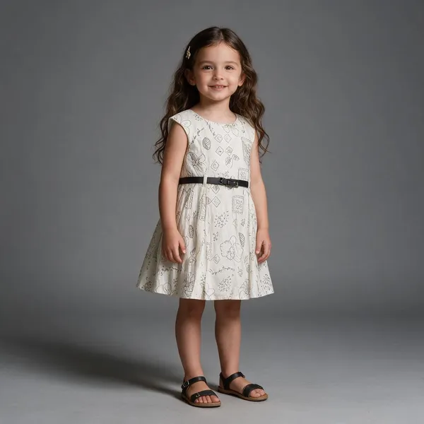 White_Printed_A-Line_Dress_For_Girls
