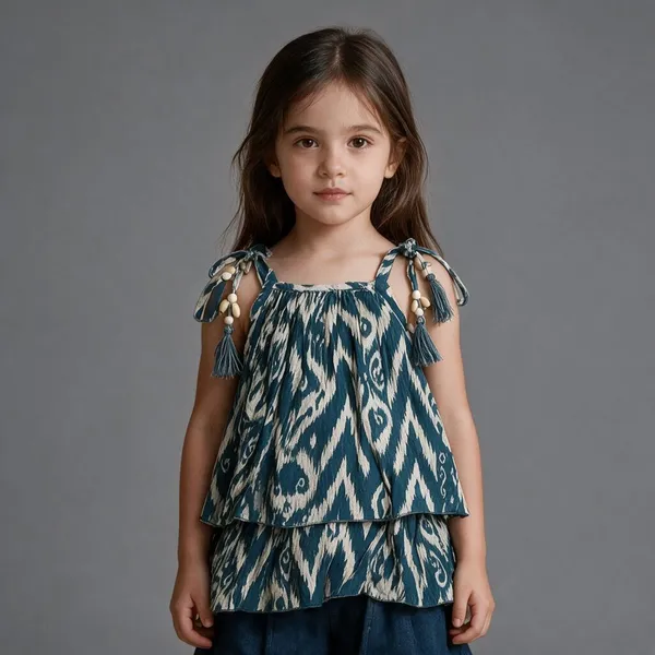 Teal_Printed_Tie-Up_Crop_Top_For_Women