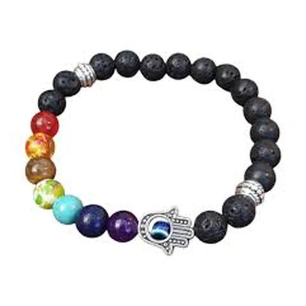 7_Chakra_Lava_Stone_Bracelet_with_Hamsa_Charm