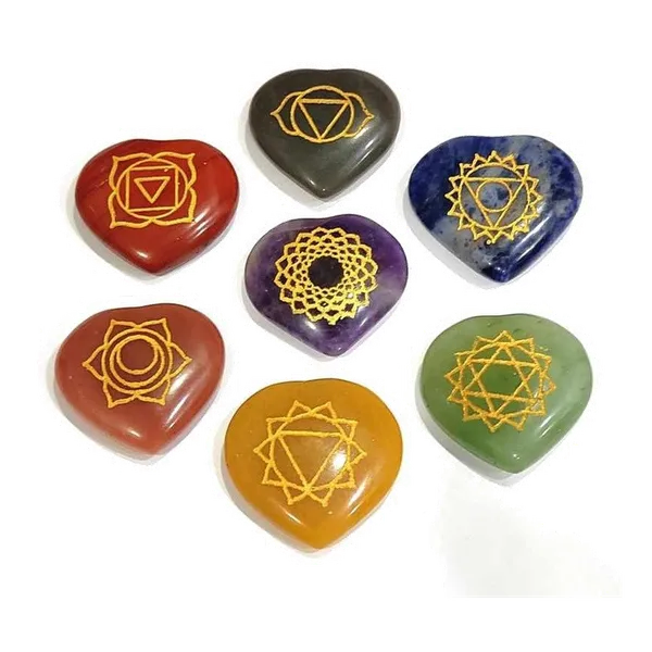 7_Chakra_Healing_Stone_Heart_Shape_Set