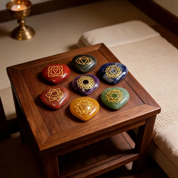 7_Chakra_Healing_Stone_Heart_Shape_Set