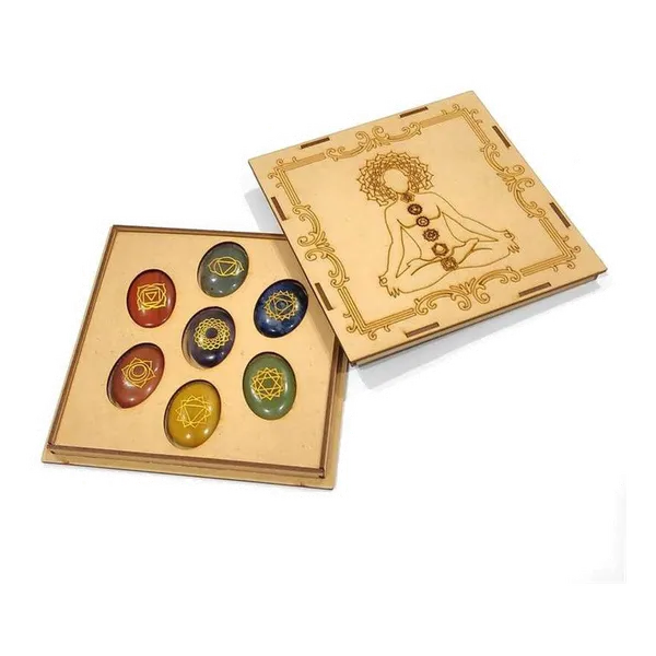 7_Chakra_Healing_Stone_Set_with_Meditate_Wood_Box__(Oval_Shape_Stones)