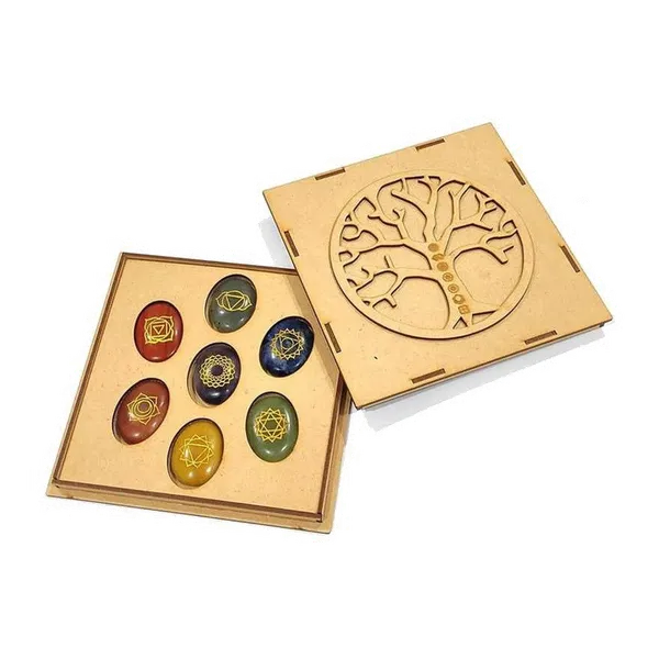 7_Chakra_Healing_Stone_Set_with_Tree_Chakra_Wood_Box__(Oval_Shape_Stones)