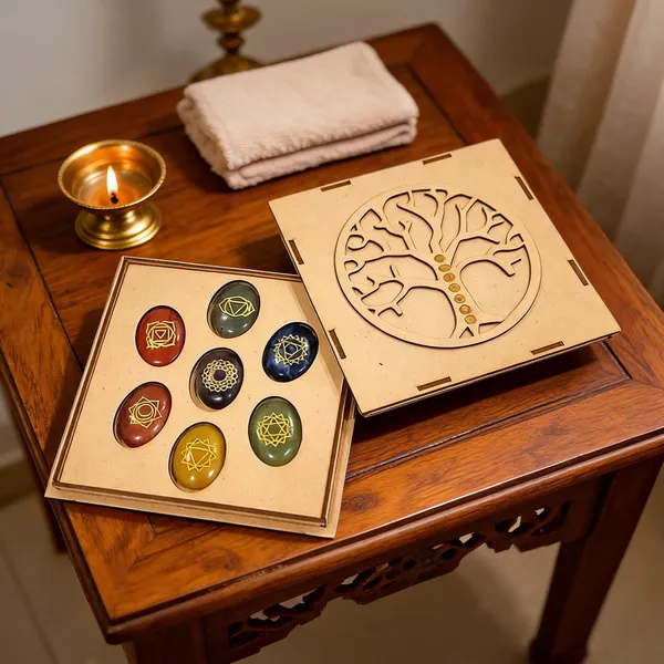 7_Chakra_Healing_Stone_Set_with_Tree_Chakra_Wood_Box__(Oval_Shape_Stones)