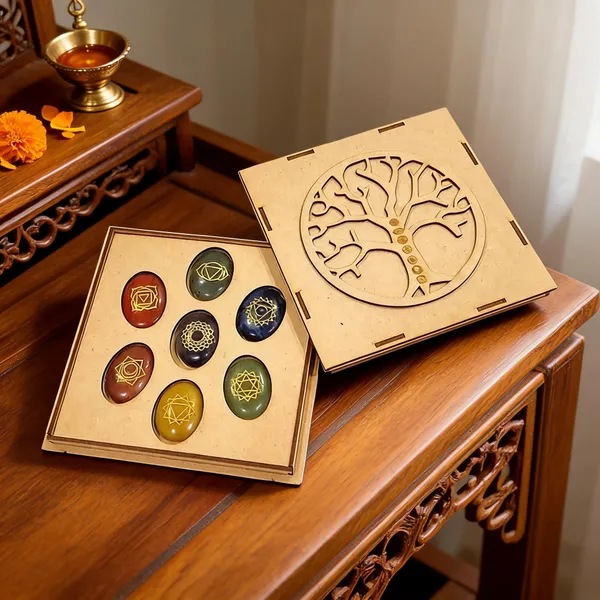 7_Chakra_Healing_Stone_Set_with_Tree_Chakra_Wood_Box__(Oval_Shape_Stones)