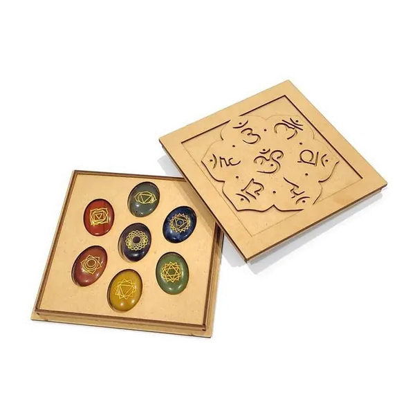 7_Chakra_Healing_Stone_Set_with_OM_Wood_Box__(Oval_Shape_Stones)