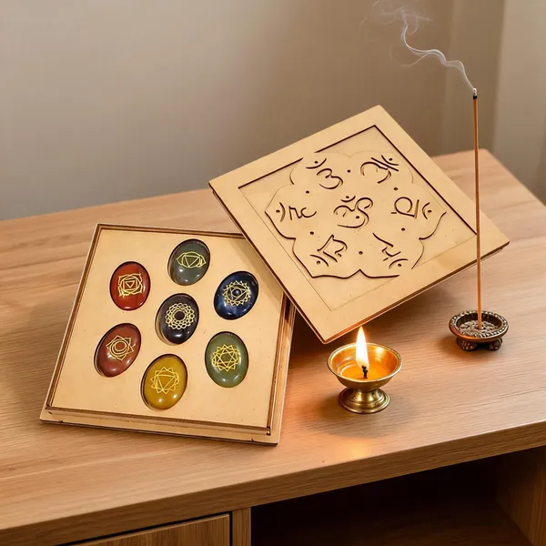 7_Chakra_Healing_Stone_Set_with_OM_Wood_Box__(Oval_Shape_Stones)