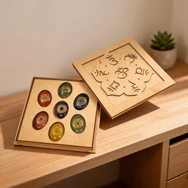 7_Chakra_Healing_Stone_Set_with_OM_Wood_Box__(Oval_Shape_Stones)
